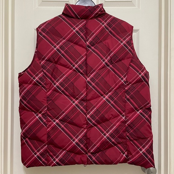 Talbots‎ Plaid Puffer Vest Down & Waterfowl Feather Fill Pockets Fuchsia 2X - Picture 2 of 7
